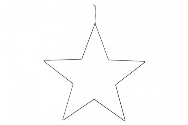 Hanging star metal 78cm - Black