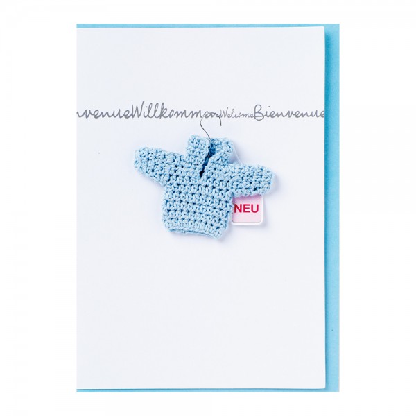 Räder Baby Welcome Card blau