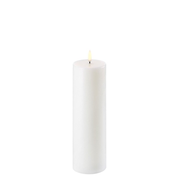 Uyuni LED Stumpenkerze, Nordic White, 7,8 x 25 cm