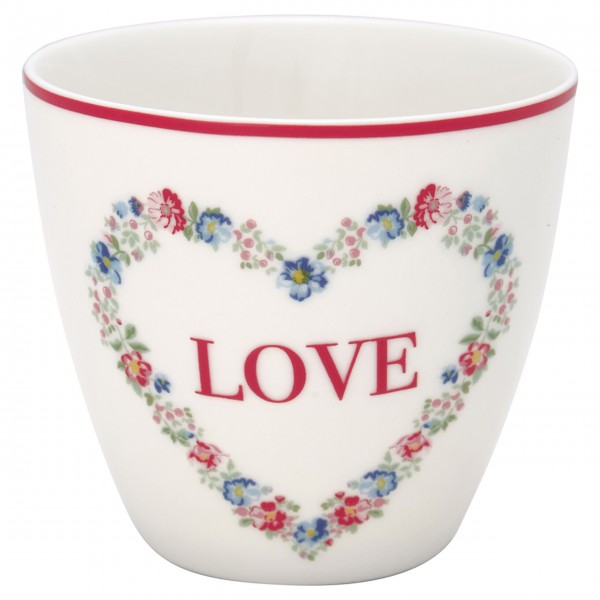 Greengate Latte Cup Heart love white