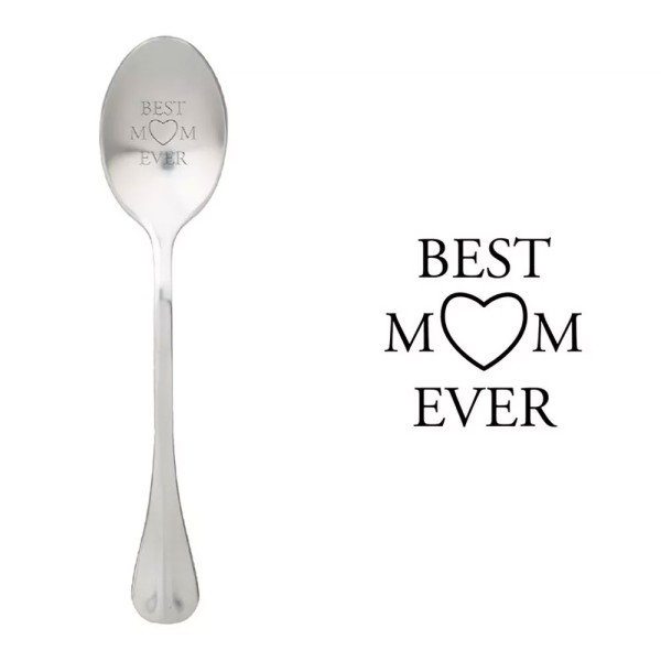 Löffel mit graviertem Spruch "Best Mom ever"