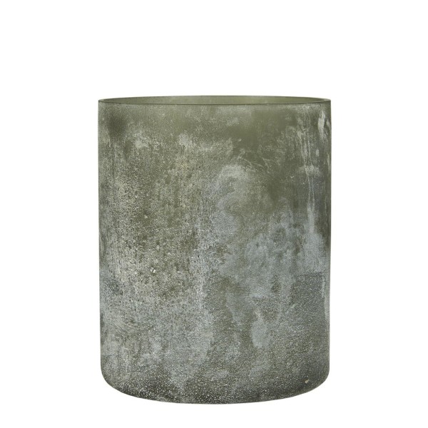 Ib Laursen Kerzenhalter, frosted Glas, staubig grün, 16 x 13 cm