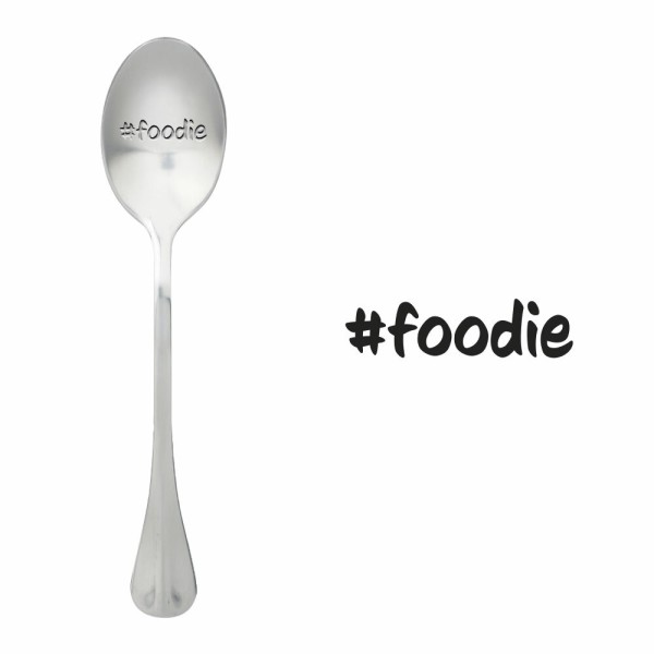 Löffel mit graviertem Spruch "#foodie"