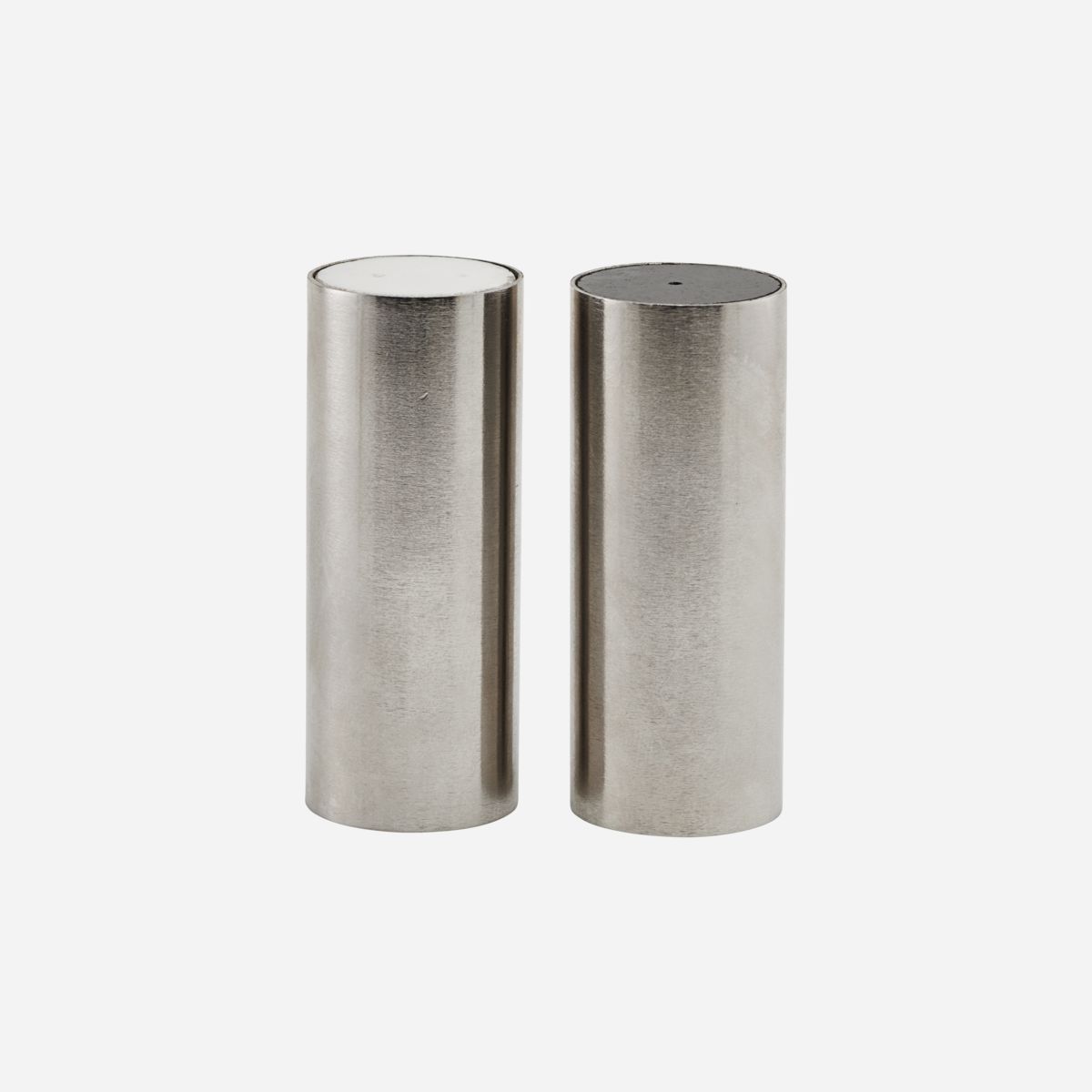 Salt and pepper Tall Brushed silver finish