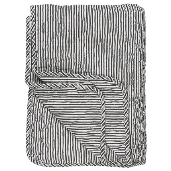 Ib Laursen Quilt Streifen, schwarz-weiß, 130 x 180 cm