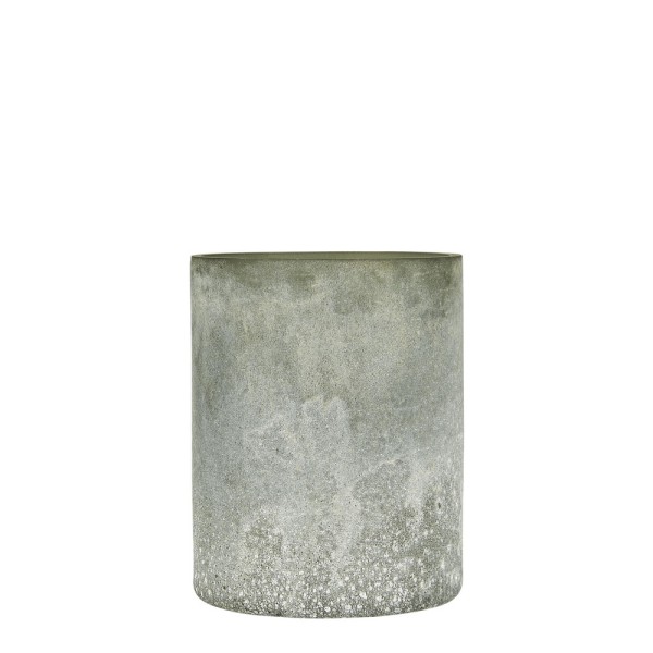 Ib Laursen Kerzenhalter, frosted Glas, staubig grün, 13 x 10 cm