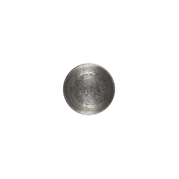 Ib Laursen Tablett mit Blattmuster, antikes Silberfinish, ⌀ 11 cm