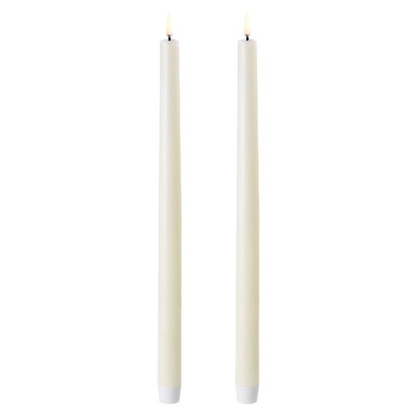 Uyuni LED Stabkerze, 2 Stück, Ivory, 2,3 x 35 cm